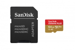 SanDisk MicroSDXC 64GB Extreme A2 UHS-I (V30) U3 + SD adaptér