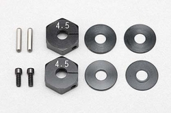 BD8/BD7 4.5mm hliníkové unášače kolies s 0.5/1.0mm podložkami (2+2+2ks) B7-011NB