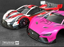 1:8 'HYPER-GT8' GT čirá karoserie pro rozvor 325mm