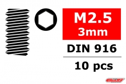 Oceľový Imbusový červík, M2, 5x3mm, 10 ks. C-3004-25-03