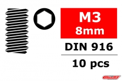 Oceľový Imbusový červík, M3x8mm, 10 ks. C-3004-30-08