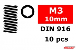 Oceľový Imbusový červík, M3x10mm, 10 ks. C-3004-30-10