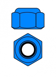 Hliníkové Nylon STOPmatky M2 - modré - 10 ks. C-31014