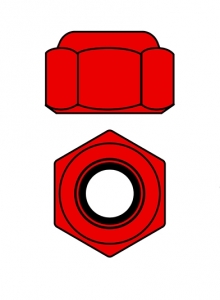 Hliníkové Nylon STOPmatky M2 - červené - 10 ks. C-31015