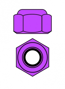 Hliníkové Nylon STOPmatky M4 - fialová - 10 ks. C-31032