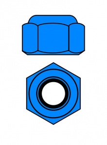 Hliníkové Nylon STOPmatky M4 - modré - 10 ks. C-31034