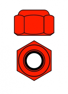 Hliníkové Nylon STOPmatky M4 - červené - 10 ks. C-3106-40-5