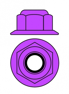 Hliníkové Nylon STOPmatky M3 s plôškou - fialové - 10 ks. C-31122