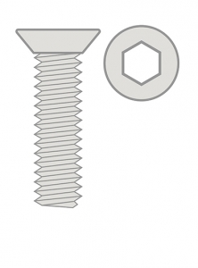 Titanium skrutka so zápustnou hlavou M4 x 8mm - 6 Ks. C-34030