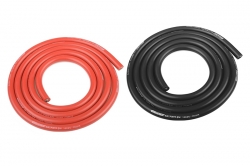 Silikónový kábel 5,5qmm, 10AWG, 2x1meter, čierny a červený C-50107