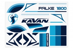 KAVAN Falke 1800mm sada nálepiek - modrá KAV02.8087.11