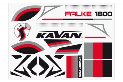 KAVAN Falke 1800mm sada nálepiek - červená KAV02.8088.11