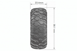 CR-ROWDY 1.0 – kompletní 1:18 a 1:24 Crawler kola s černými disky pro 7mm hex (2 ks)