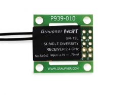 GR-12L prijímač SUMD s Telemetriou HoTT PCB, dve antény S1045