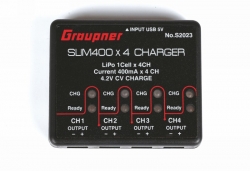 USB nabíjačka SLIM 400x4 1S LiPo 4,2 V 400mA S2023