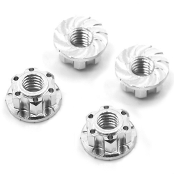 Hliníkové matice kolies Lock Nut 4ks - Strieborné YR-YA-0448SV